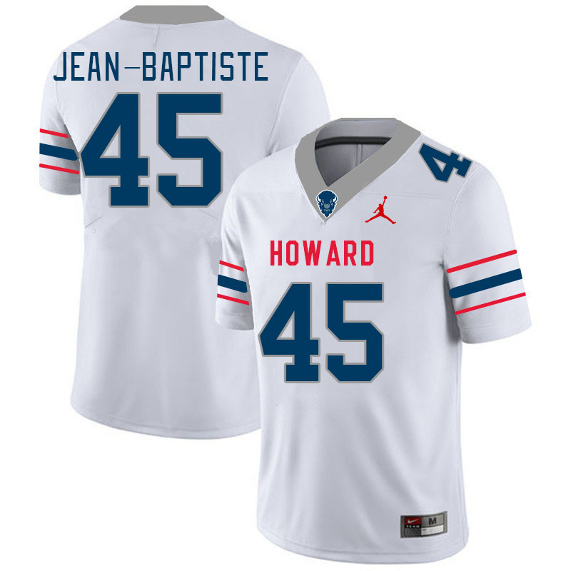 Men-Youth #45 Elton Jean-Baptiste howard Bison 2023 College Football Jerseys Stitched-White